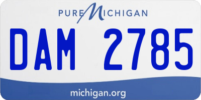 MI license plate DAM2785