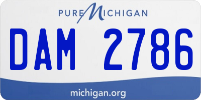MI license plate DAM2786