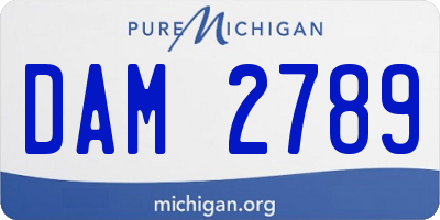 MI license plate DAM2789