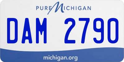 MI license plate DAM2790