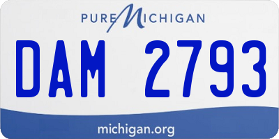 MI license plate DAM2793