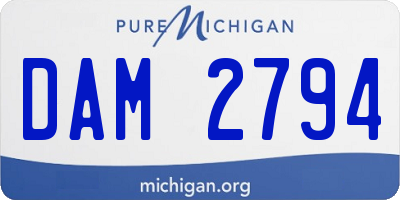MI license plate DAM2794