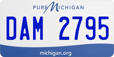 MI license plate DAM2795