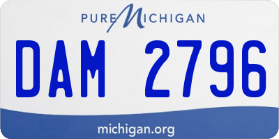 MI license plate DAM2796