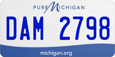 MI license plate DAM2798