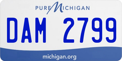MI license plate DAM2799