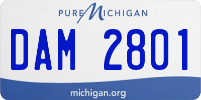 MI license plate DAM2801