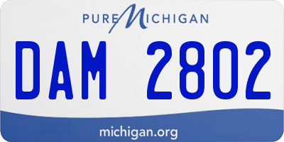 MI license plate DAM2802