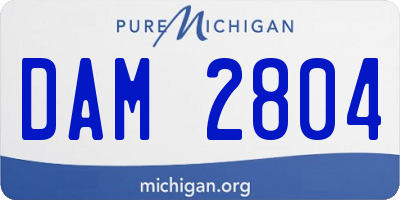 MI license plate DAM2804
