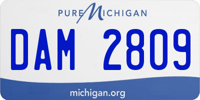 MI license plate DAM2809