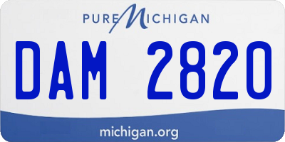 MI license plate DAM2820