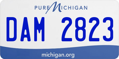 MI license plate DAM2823