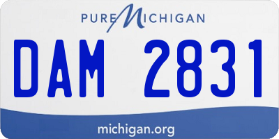 MI license plate DAM2831
