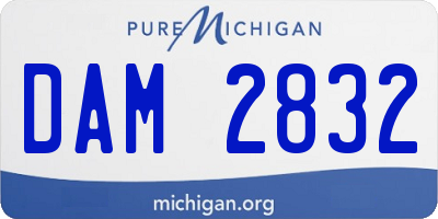 MI license plate DAM2832