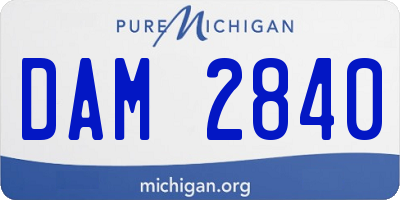 MI license plate DAM2840