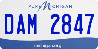 MI license plate DAM2847