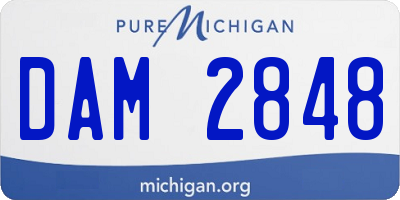 MI license plate DAM2848