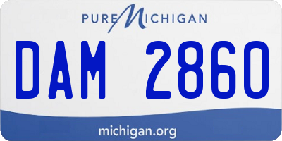 MI license plate DAM2860