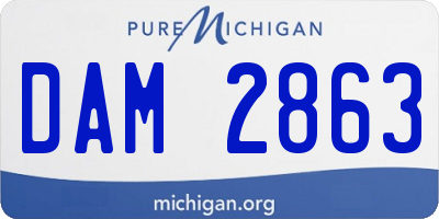 MI license plate DAM2863