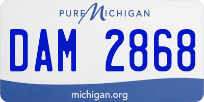 MI license plate DAM2868