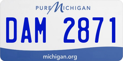 MI license plate DAM2871