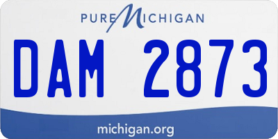 MI license plate DAM2873