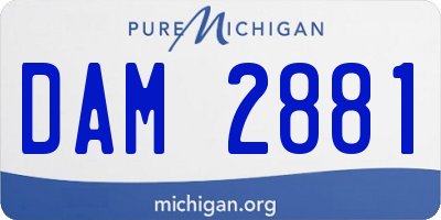 MI license plate DAM2881