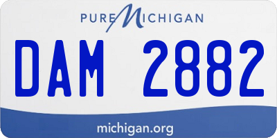 MI license plate DAM2882