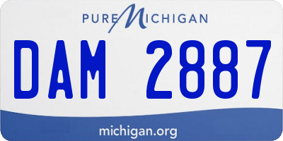 MI license plate DAM2887