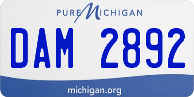 MI license plate DAM2892