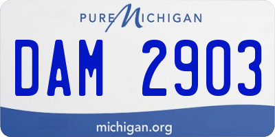 MI license plate DAM2903