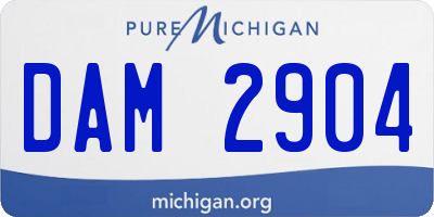MI license plate DAM2904
