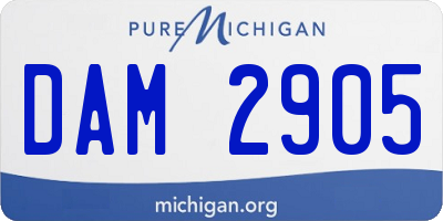 MI license plate DAM2905