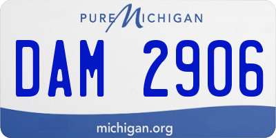 MI license plate DAM2906