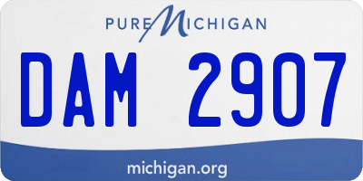 MI license plate DAM2907