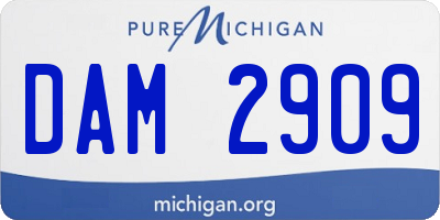 MI license plate DAM2909