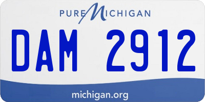 MI license plate DAM2912