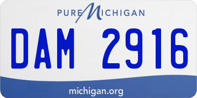 MI license plate DAM2916