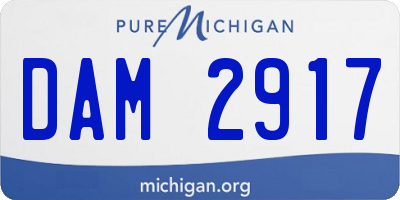 MI license plate DAM2917