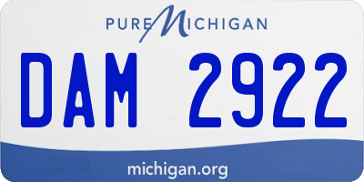 MI license plate DAM2922