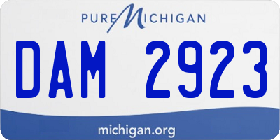 MI license plate DAM2923