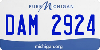 MI license plate DAM2924