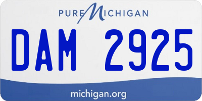 MI license plate DAM2925