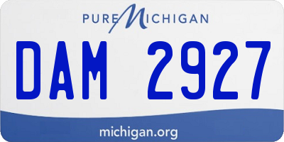 MI license plate DAM2927