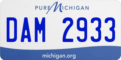 MI license plate DAM2933