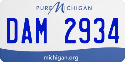 MI license plate DAM2934