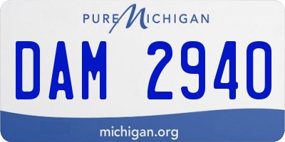 MI license plate DAM2940