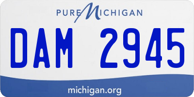 MI license plate DAM2945