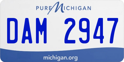 MI license plate DAM2947