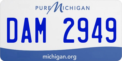 MI license plate DAM2949